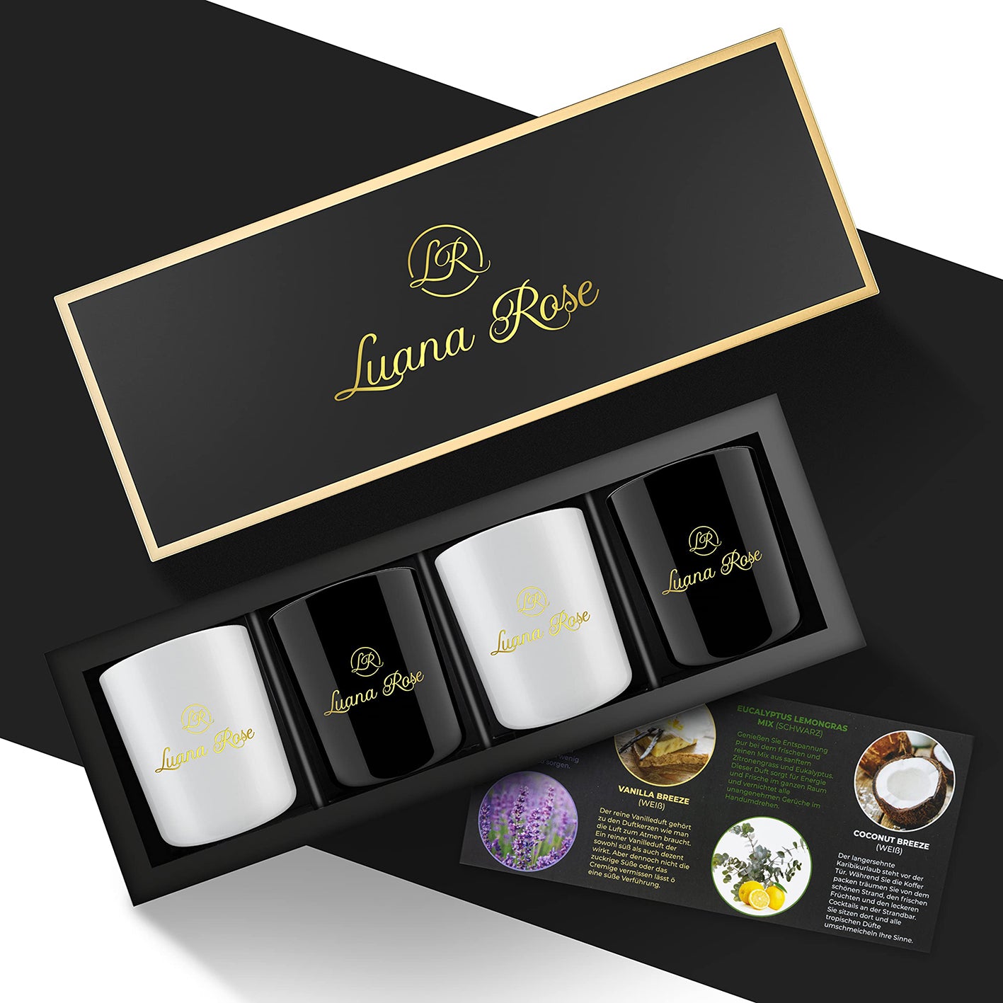 Duftkerzen Geschenkset - 4er-Set - Birne, Lilie, Eucalyptus & Erdbeere