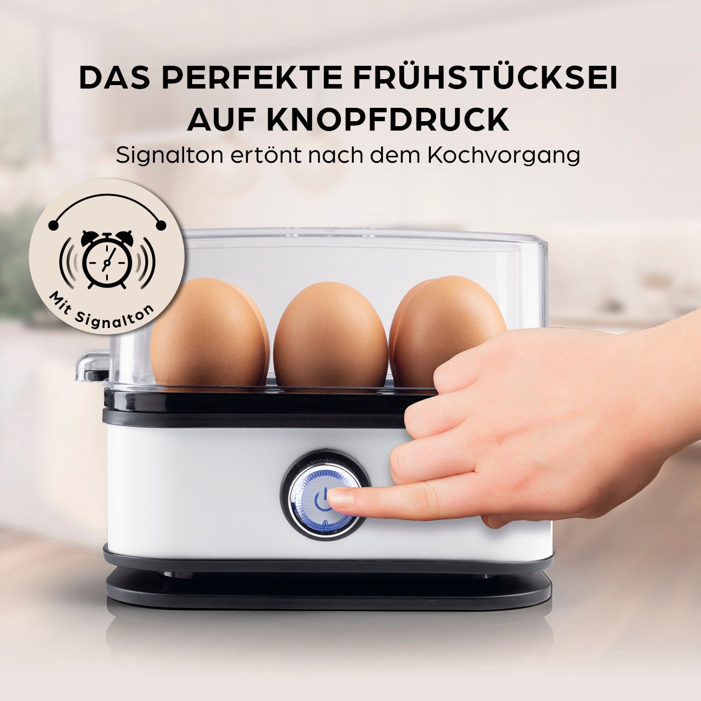 Design-Eierkocher 6 Eier - Weiß