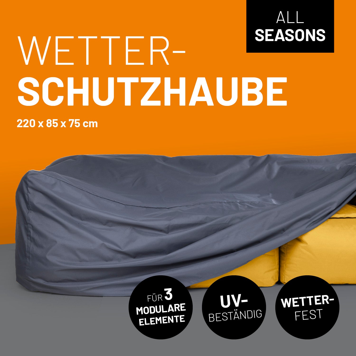 Wetterschutzhaube für 3 Modulare Elemente - 220 x 85 x 75 cm