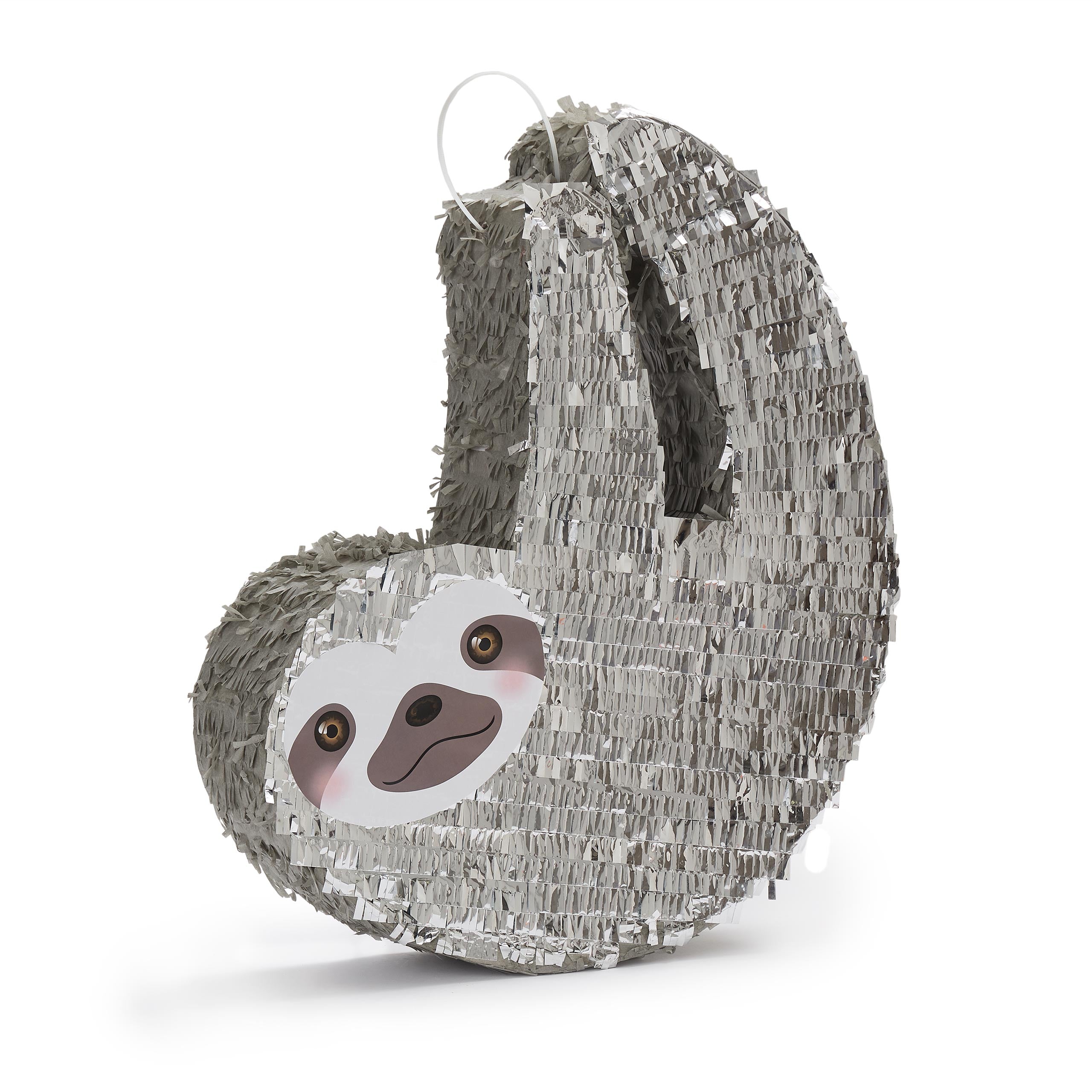 Pinata Set zum Befüllen inkl. Schläger & Augenbinde "Faultier"