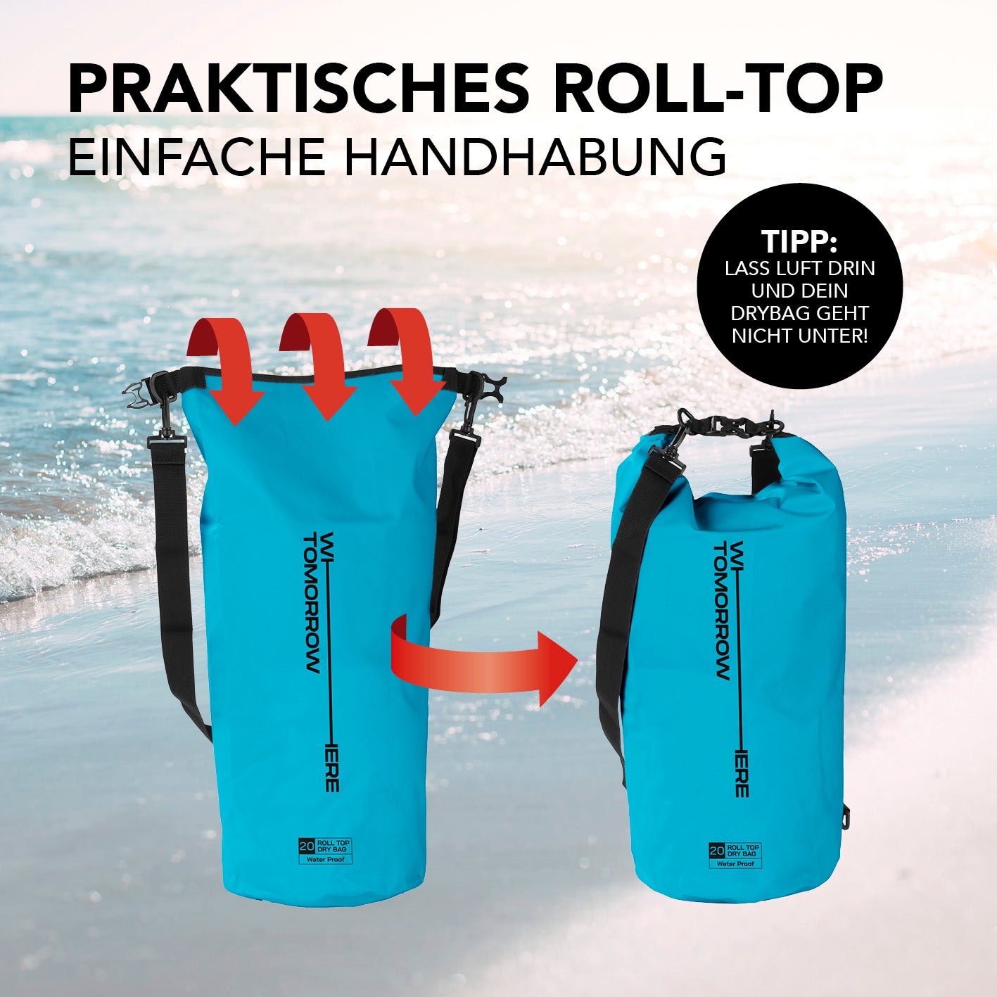 Dry Bag 20L - Style 02 - Himmelblau