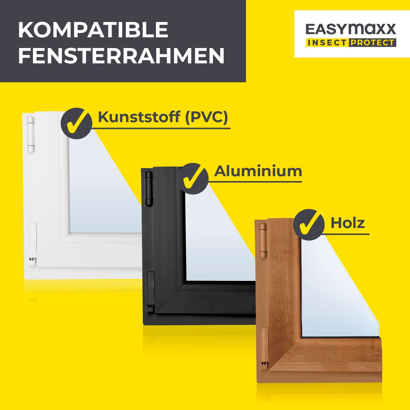 Insekten- & Pollenschutzgitter mit Magnetbefestigung - 4er-Set