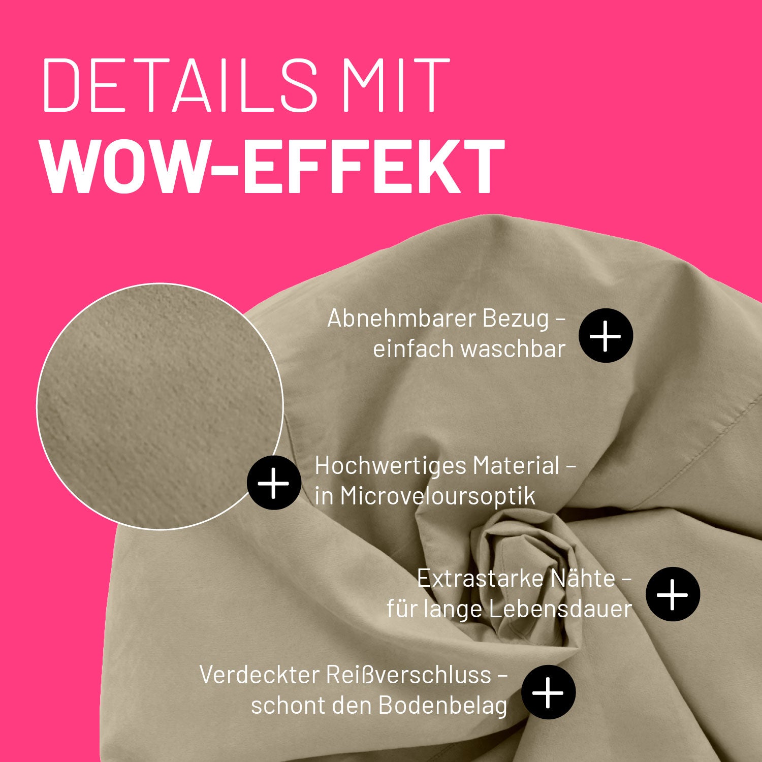 Luxury XL Sitzsack (120 L) - indoor - Beige