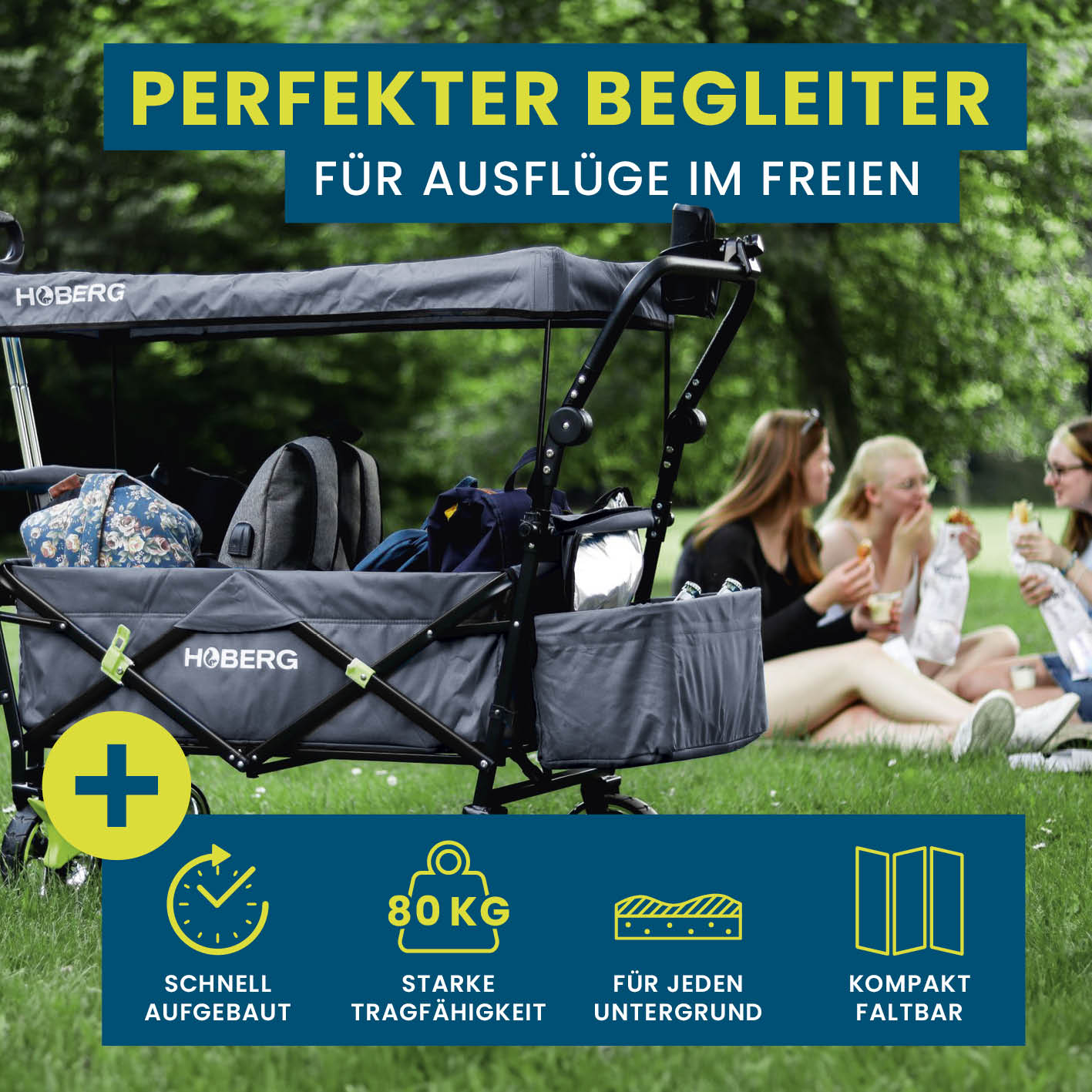 Faltbarer Bollerwagen - Grau