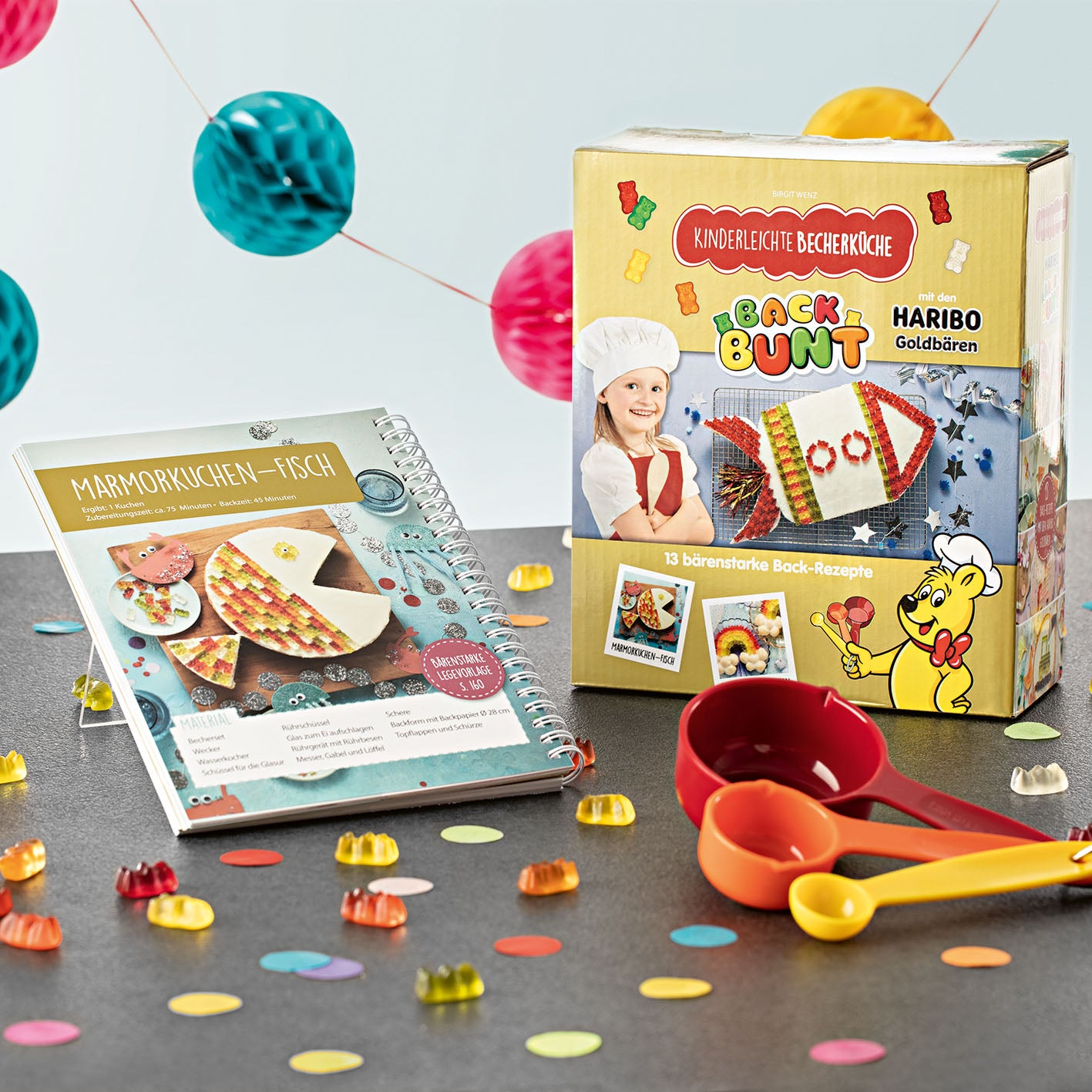 Rezeptbuch inkl. Messbecher-Set - Band 10 - Back bunt mit den Haribo Goldbären