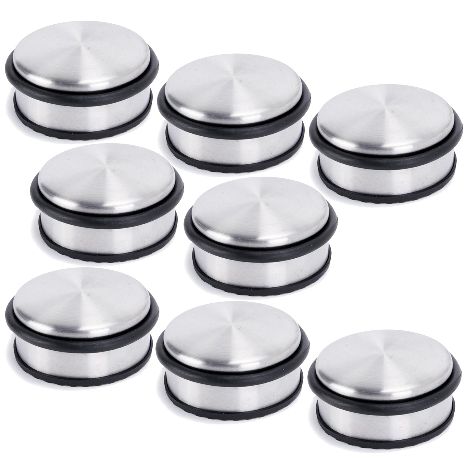 Edelstahl Türstopper Chrom-Design flach - 8 Stück