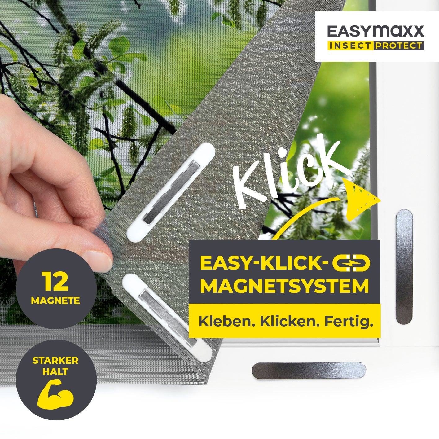 Insekten- & Pollenschutzgitter mit Magnetbefestigung - 4er-Set
