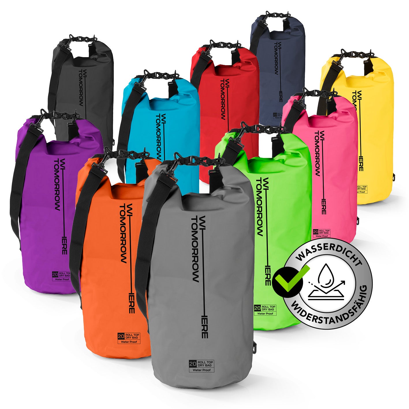 Dry Bag 20L - Style 02 - Grau