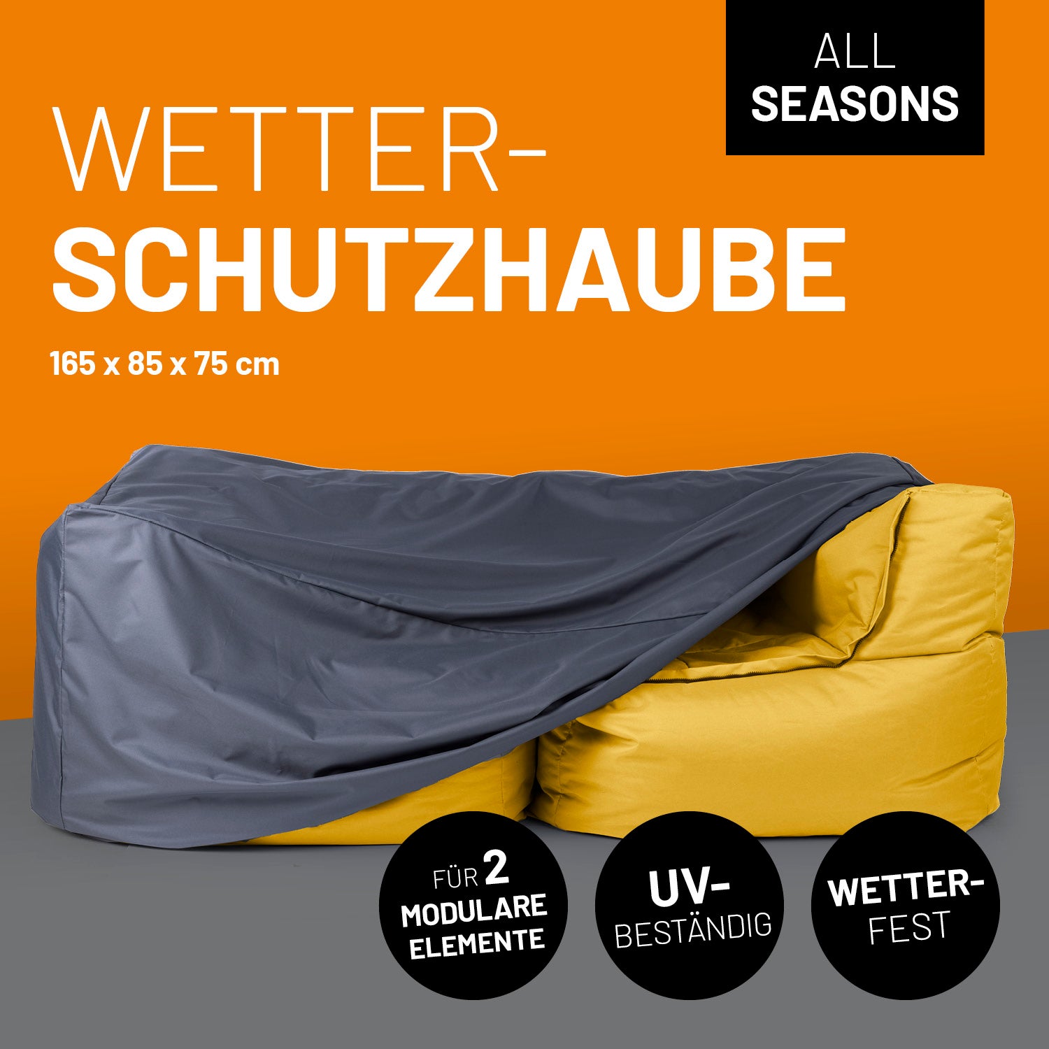 Wetterschutzhaube für 2 Modulare Elemente - 165 x 85 x 75 cm