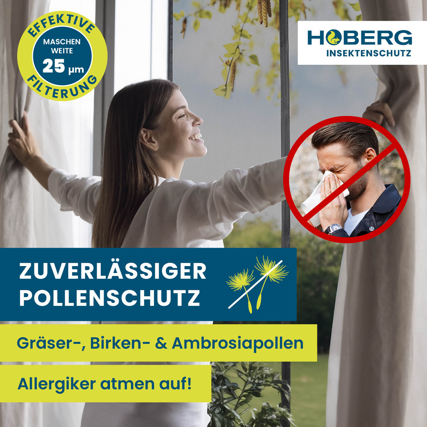 Insekten- & Pollenschutzvorhang für Wohnwagen - 60 x 195 cm