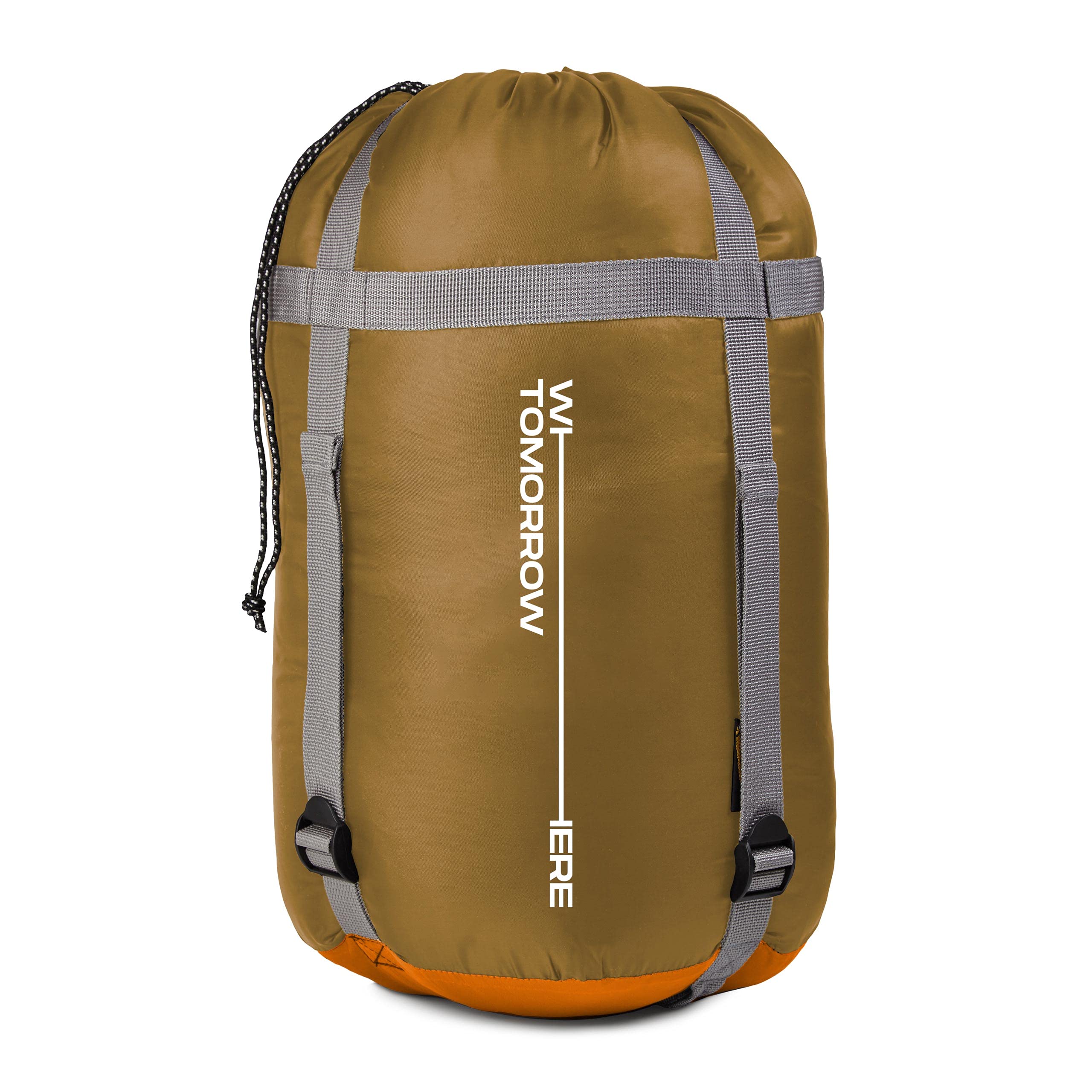 Camping Schlafsack Classic - Mumienschlafsack mit Tasche - 230 x 80 x 55 cm - Orange