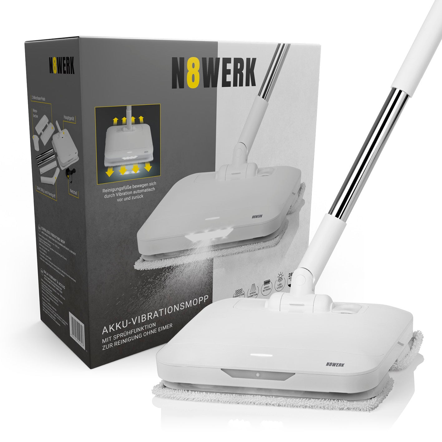 Akku-Vibrationsmopp Moonlight White Edition