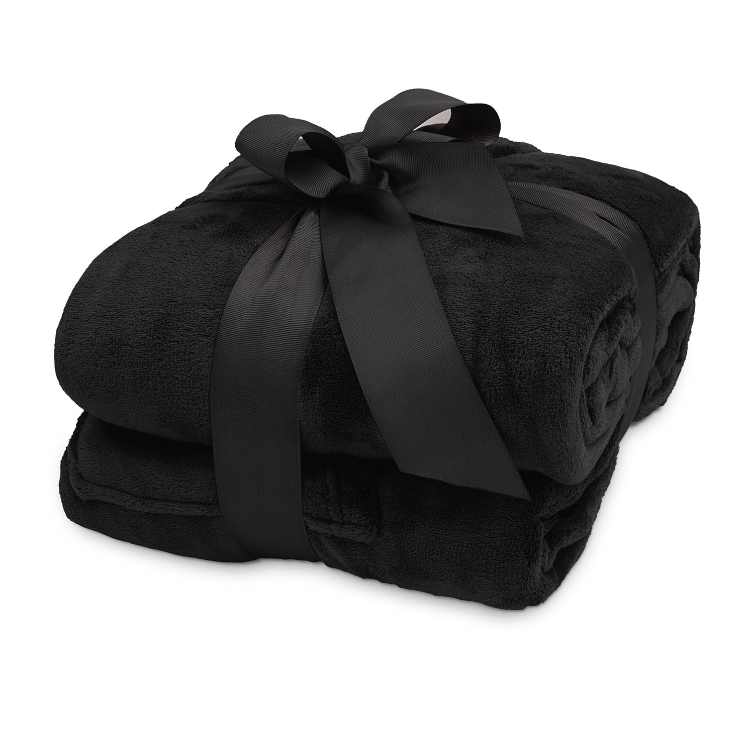 Kuscheldecke - 170 x 200 cm - 50 cm Fußtasche - Sofadecke & Tagesdecke - Schwarz