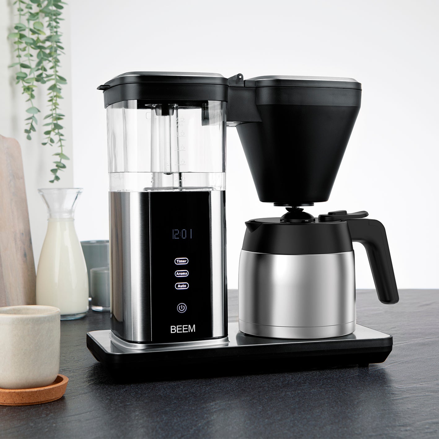 DIRECT-BREW Filterkaffeemaschine - Thermo mit digitalem Touch-Display, Thermokanne und aroma-plus Funktion für perfekte Kaffeestärke.