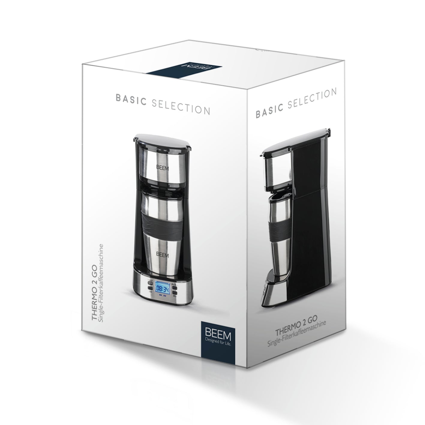 Single-Kaffeemaschine Thermo2Go - 750 Watt - Edelstahl/schwarz