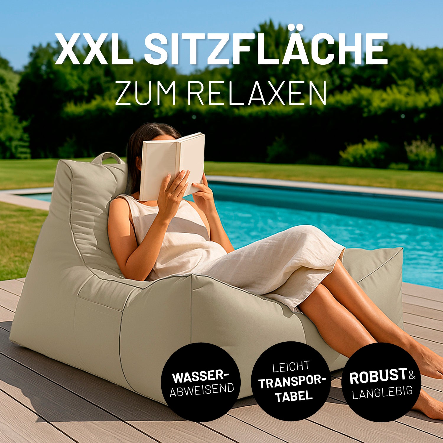 Premium Lounge-Sessel - 380 L - 100 x 100 x 80 cm - Beige