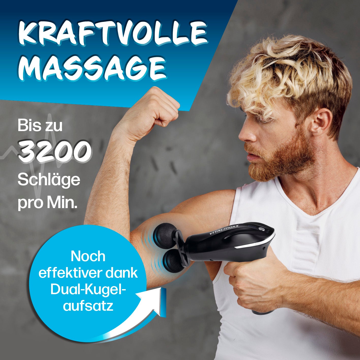 Mini Massage Gun mit 4 Aufsätzen