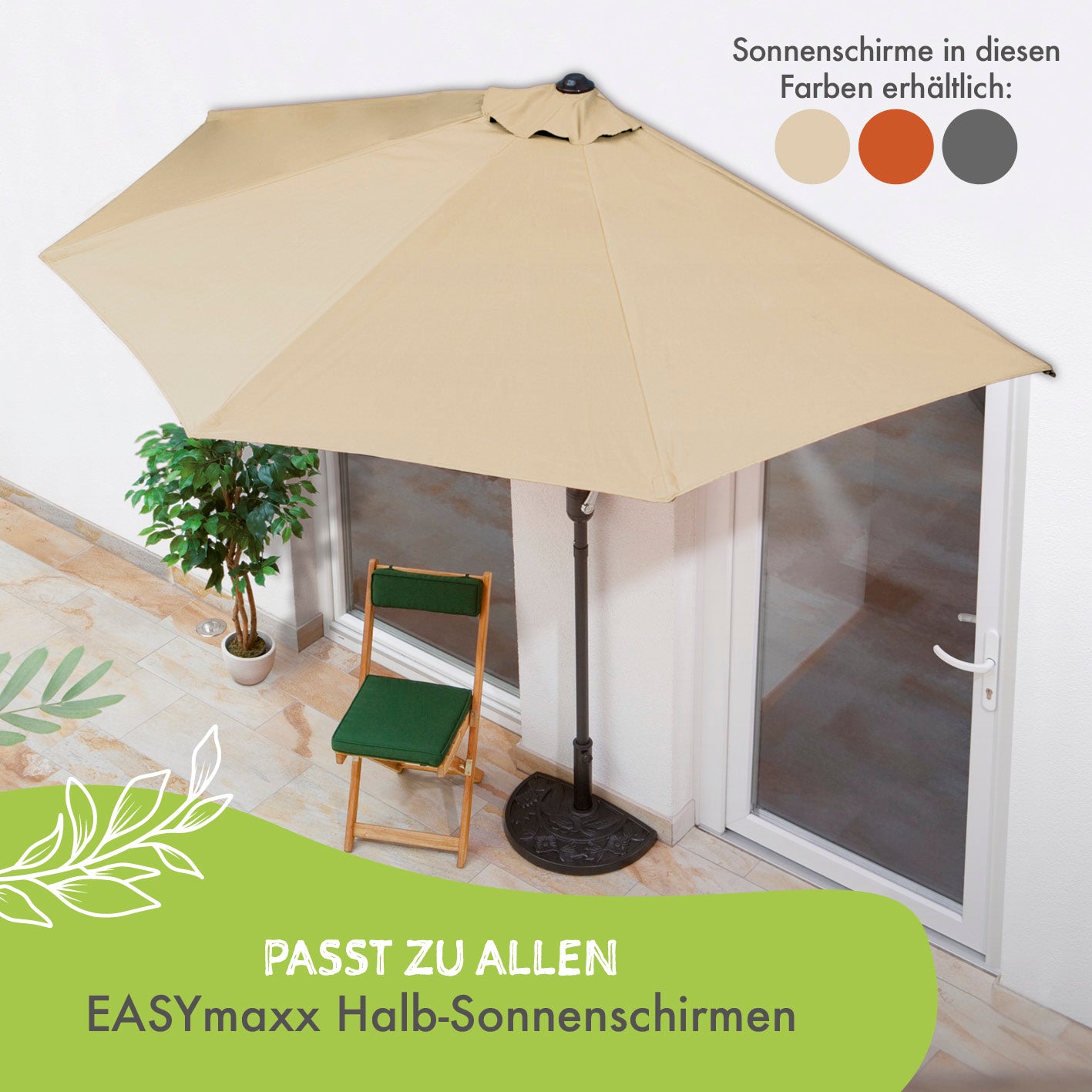 Sonnenschirmfuß Guß-Optik - Schwarz