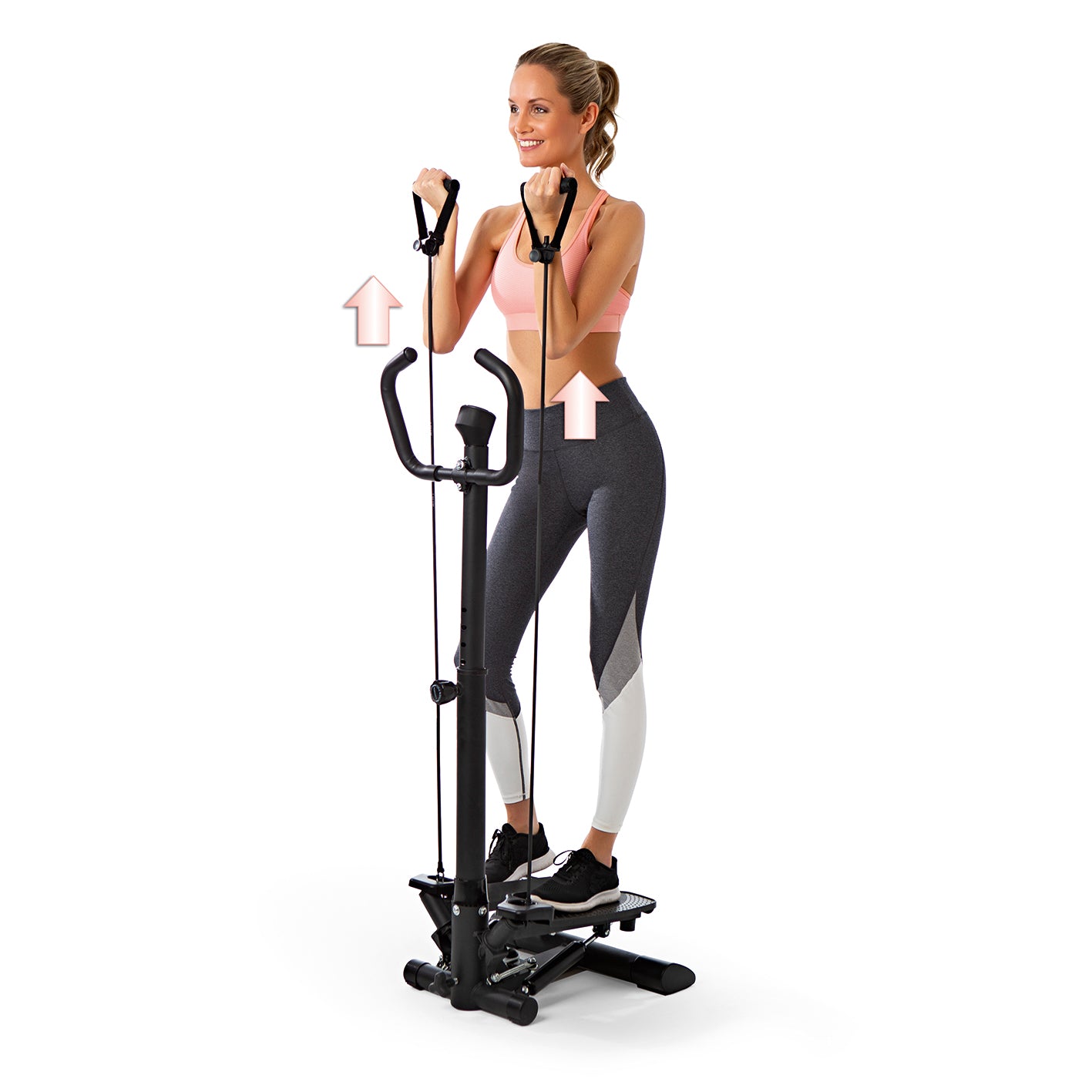 Fitnesstrainer Swing Stepper mit 2 Expanderbändern