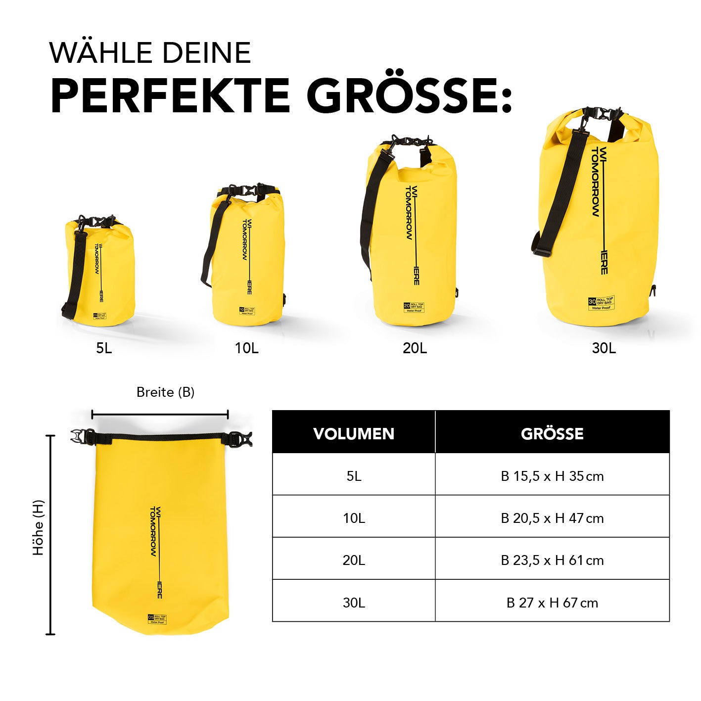 Dry Bag 5L - Style 02 - Gelb