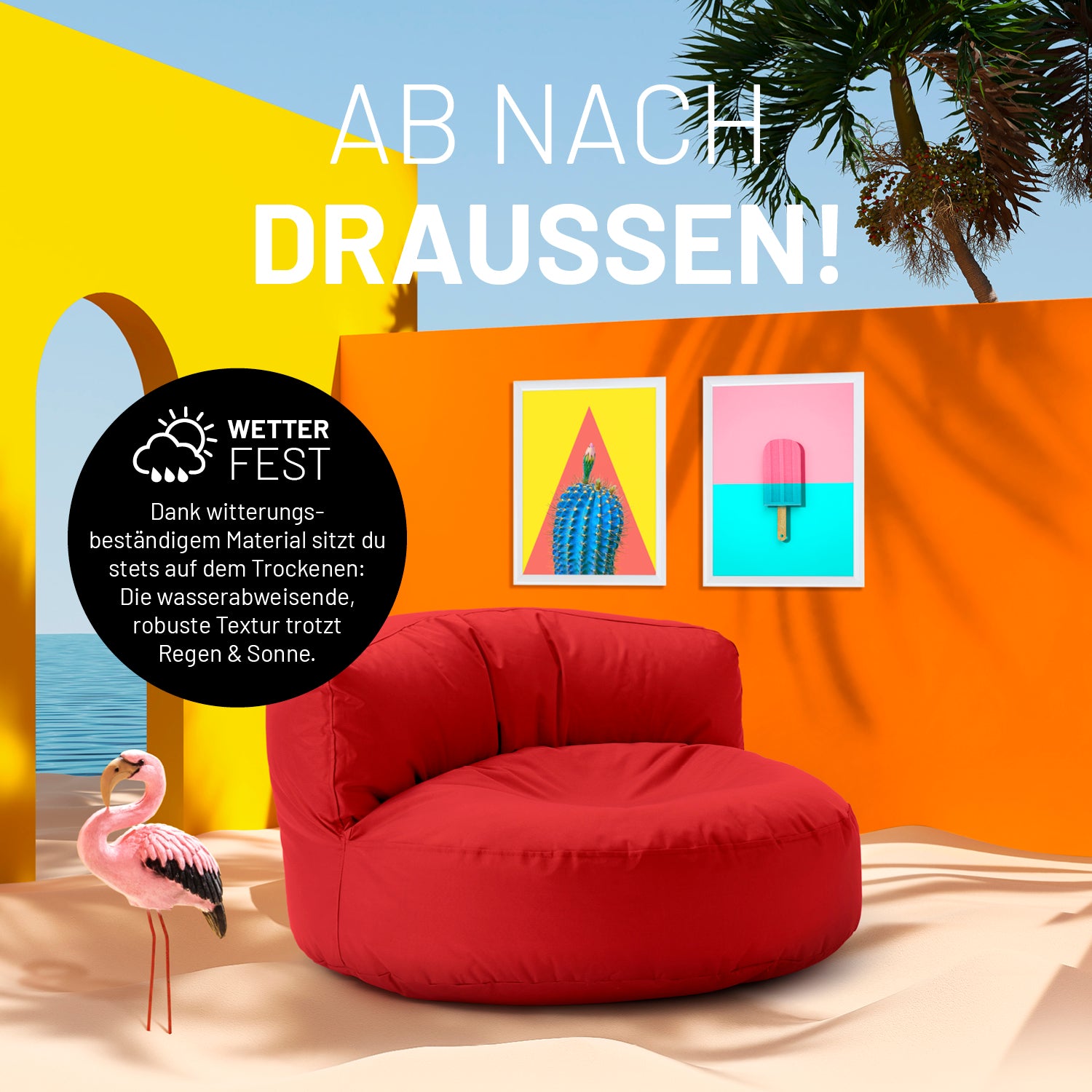 Sitzsack Lounge (320 L) - indoor & outdoor - Rot