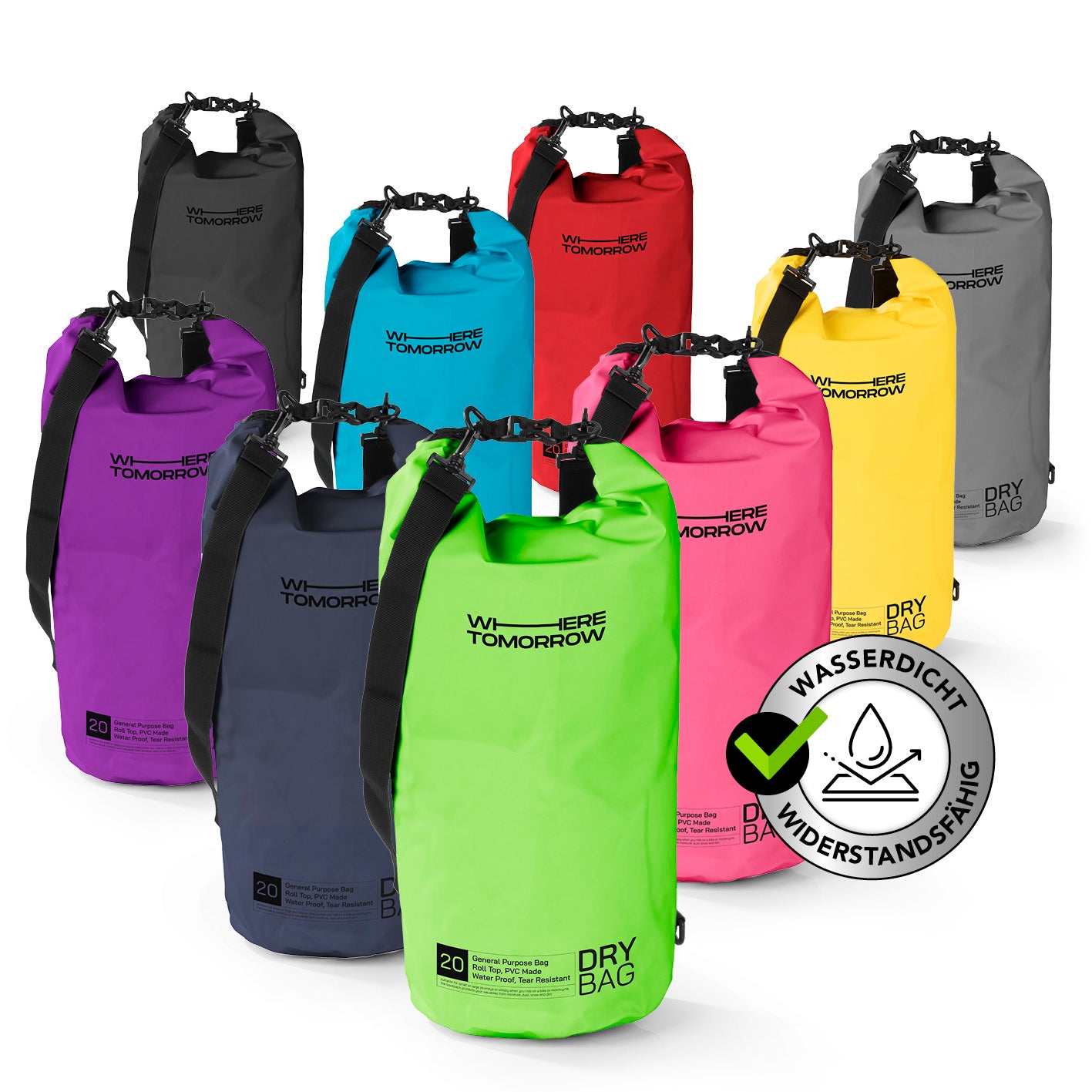 Dry Bag 20L - Style 01 - Grün
