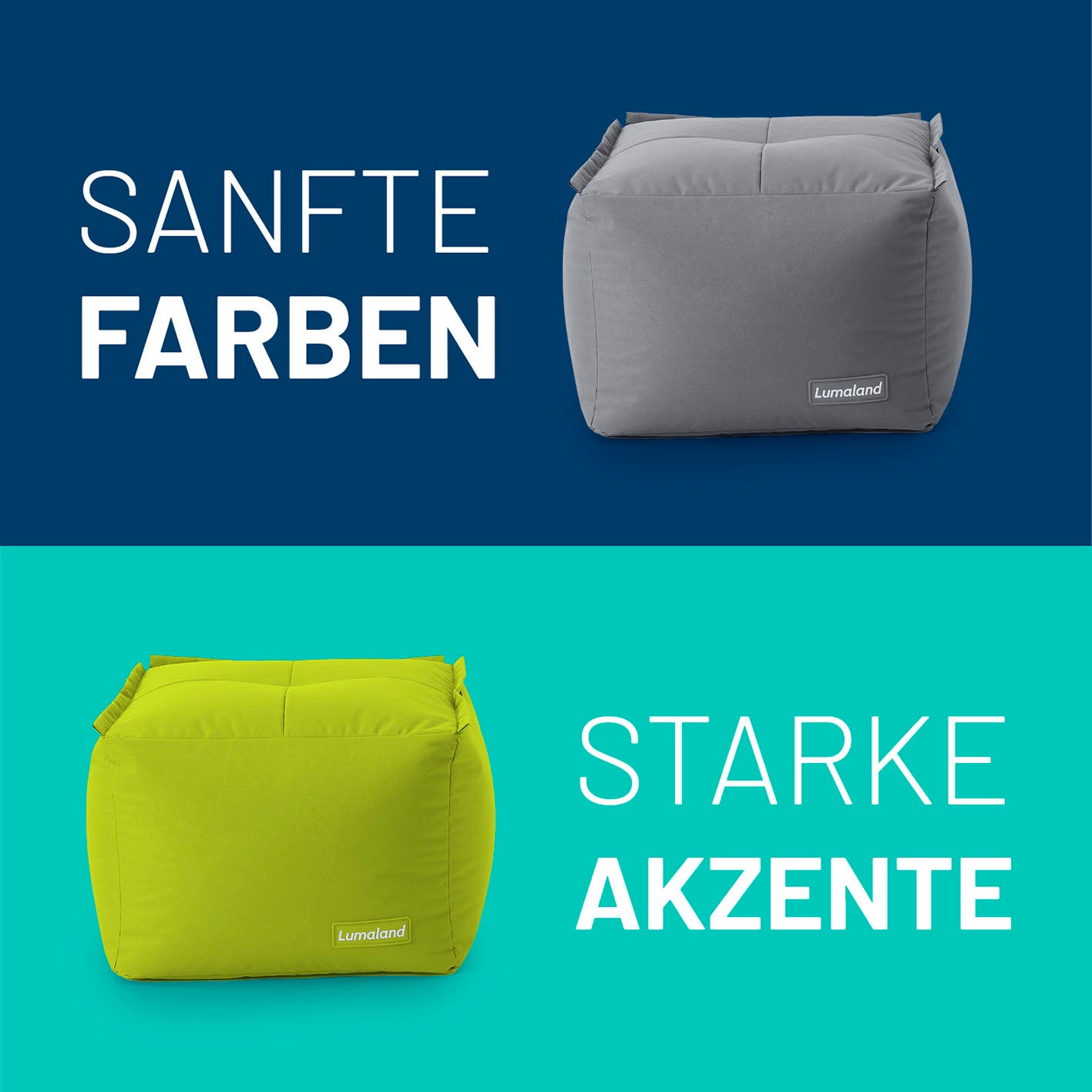 Sitzsack-Hocker (200 L) - Modulares System - indoor & outdoor - Apfelgrün