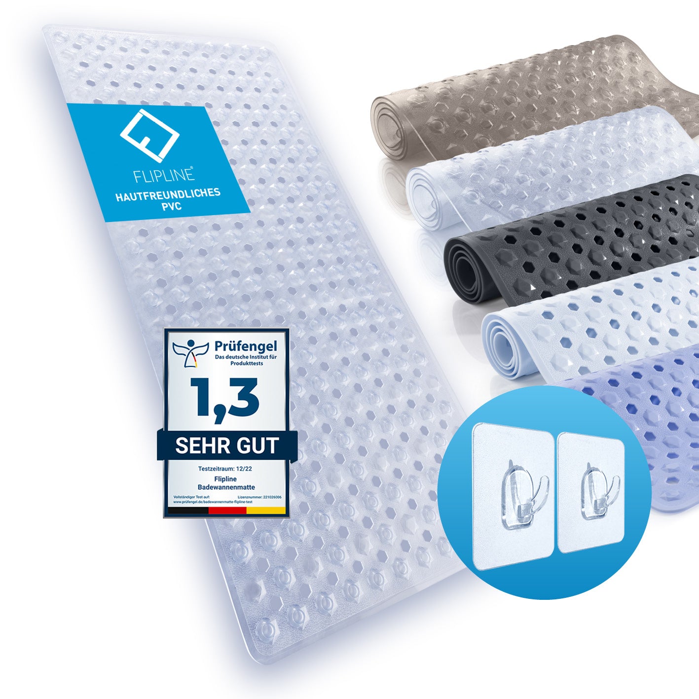 Badewannenmatte 88 x 40 cm – Transparent
