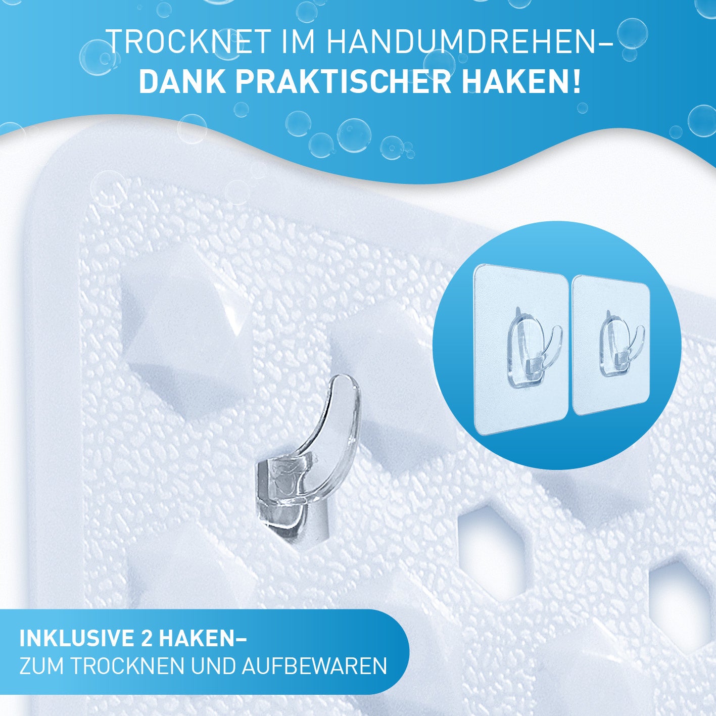 Badewannenmatte 88 x 40 cm – Weiß