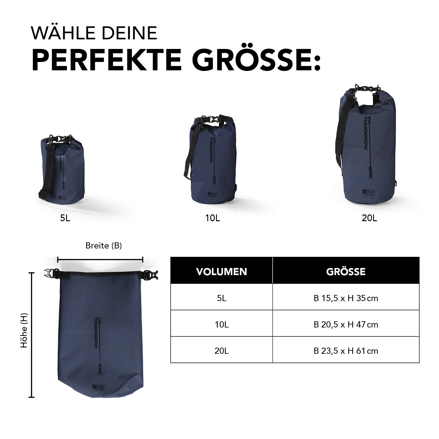 Dry Bag 10L - Style 02 - Dunkelblau