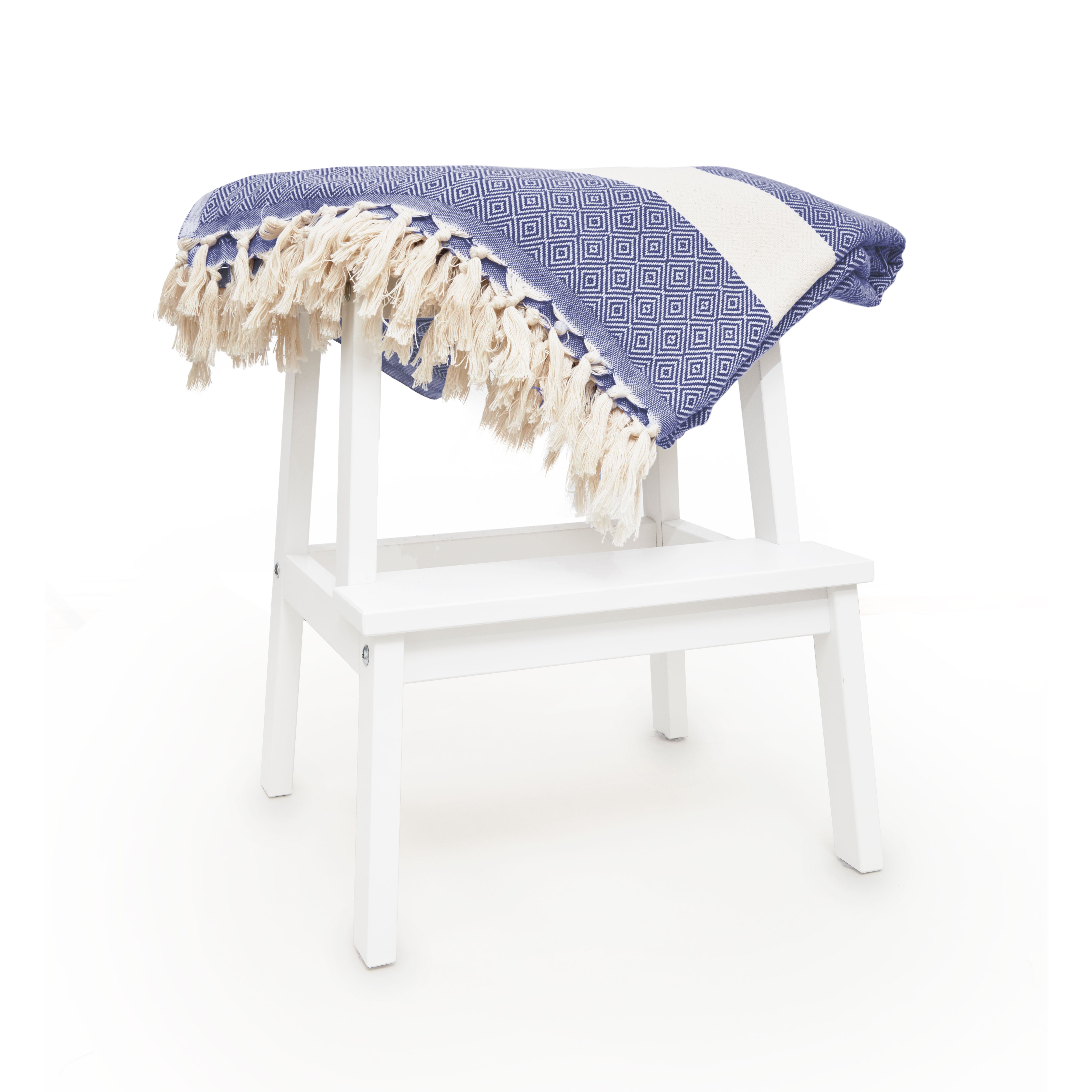 Baumwolldecke / Tagesdecke aus 100 % Baumwolle - ca. 200 x 240 cm - Marineblau