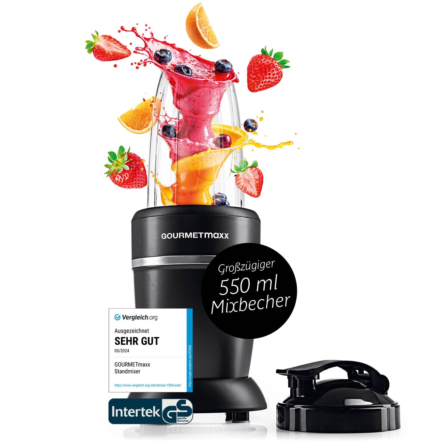 Nutrition Mixer Pro 1.000 mit Basis-Set M - Schwarz/Silber