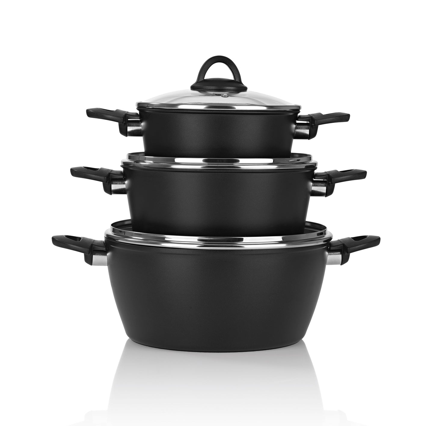 Aluminium-Kochtopf geschmiedet - 20 cm - schwarz