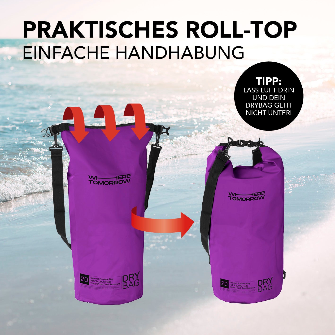 Dry Bag 20L - Style 01 - Lila