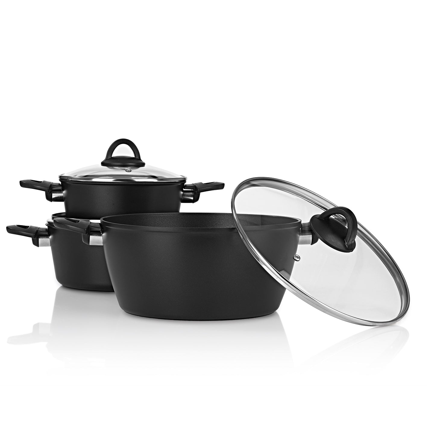 Aluminium-Kochtopf geschmiedet - 20 cm - schwarz