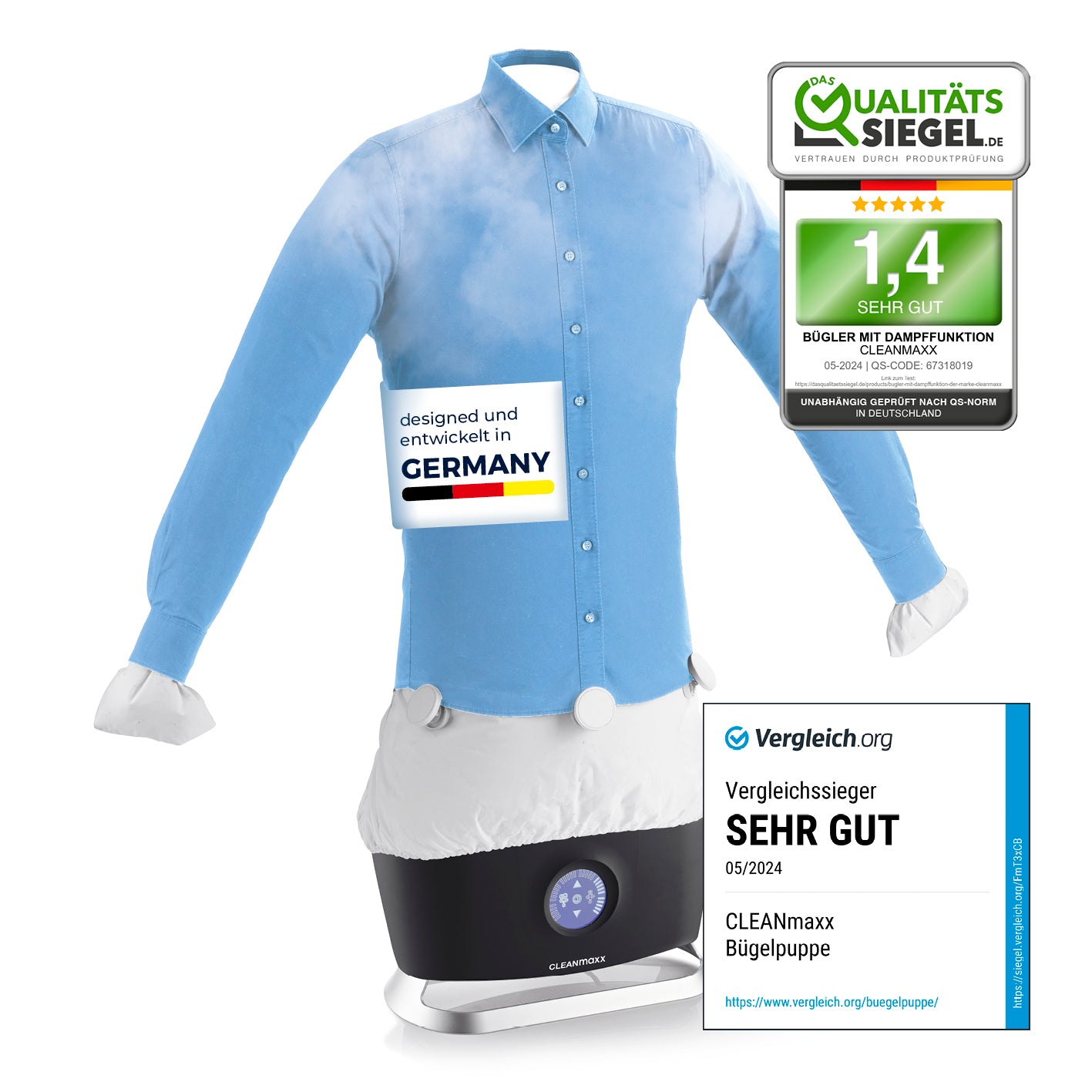 CLEANmaxx Hemdenbügler PRO STEAM - Schwarz