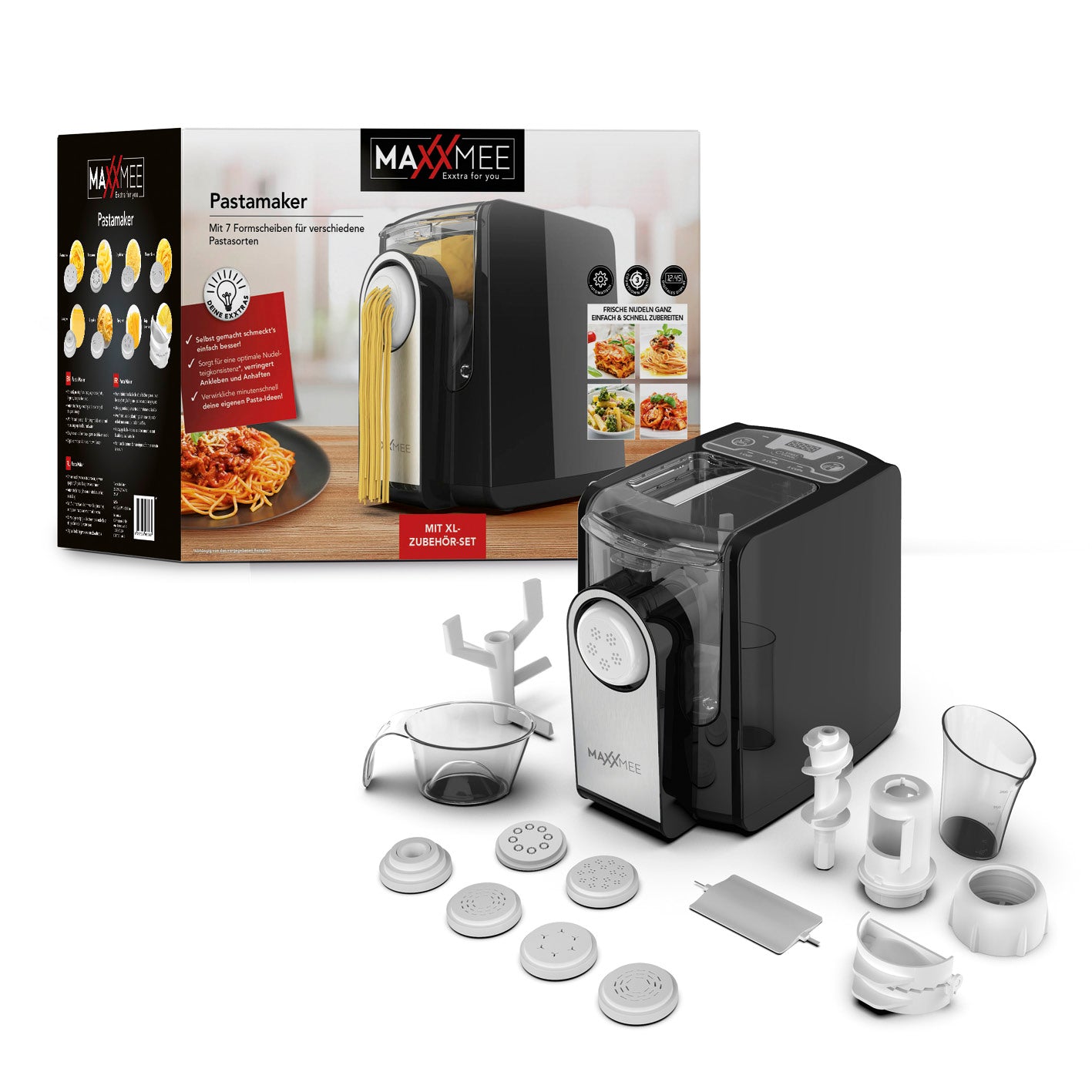 Pasta Maker mit 7 Formscheiben für verschiedene Pastasorten