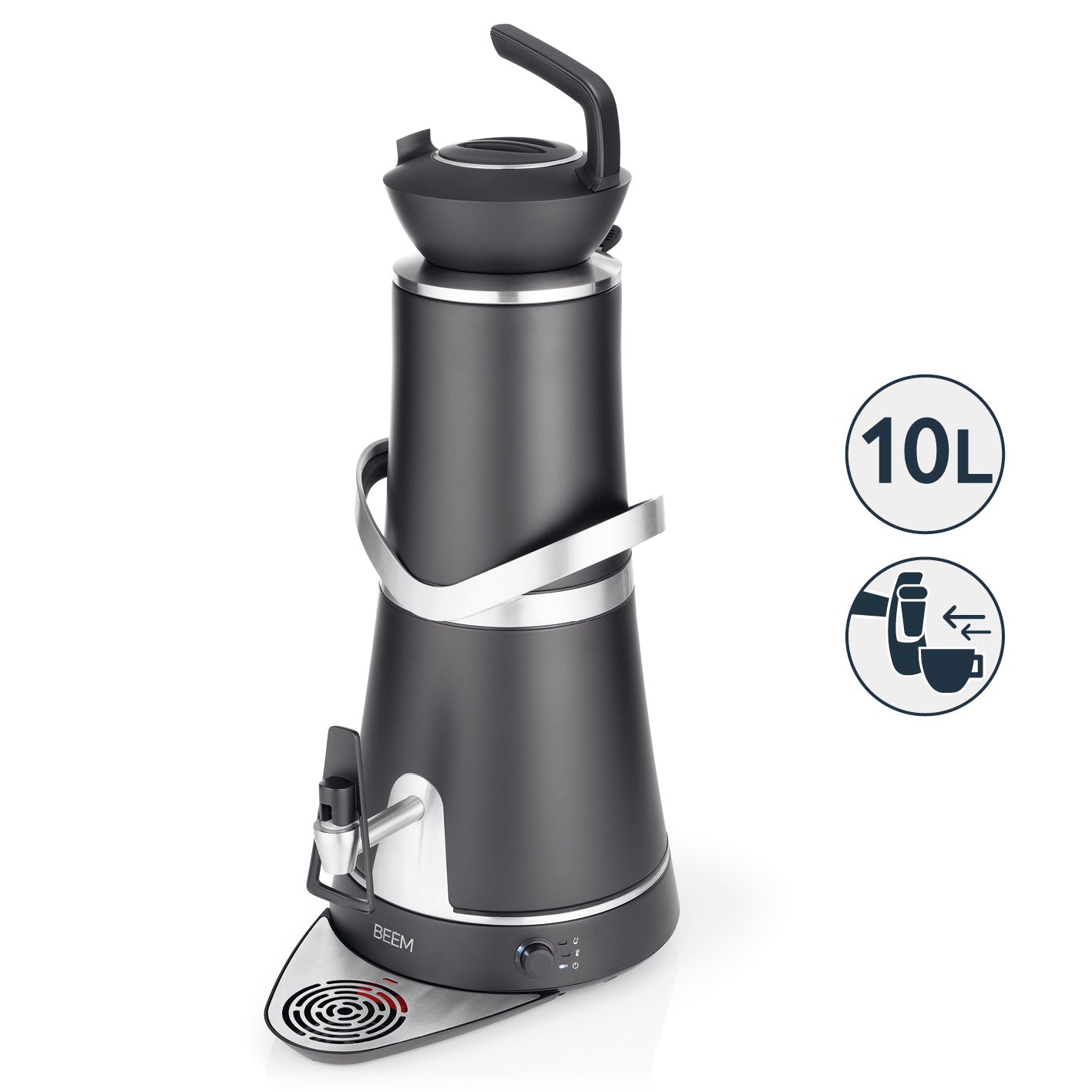 Samowar Amira mit Dispenser 10l - 2000W - schwarz matt