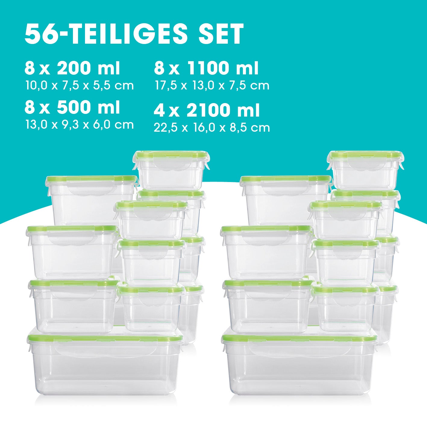 Frischhaltedosen Klick-it - 56-tlg. - transparent