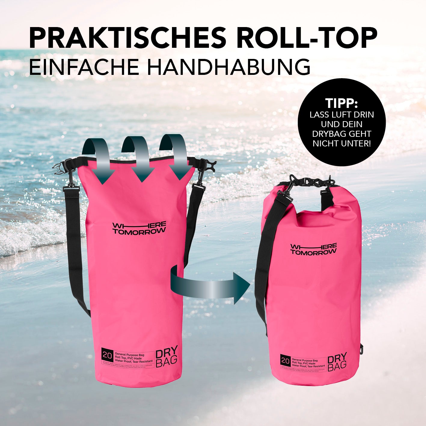 Dry Bag 20L - Style 01 - Pink