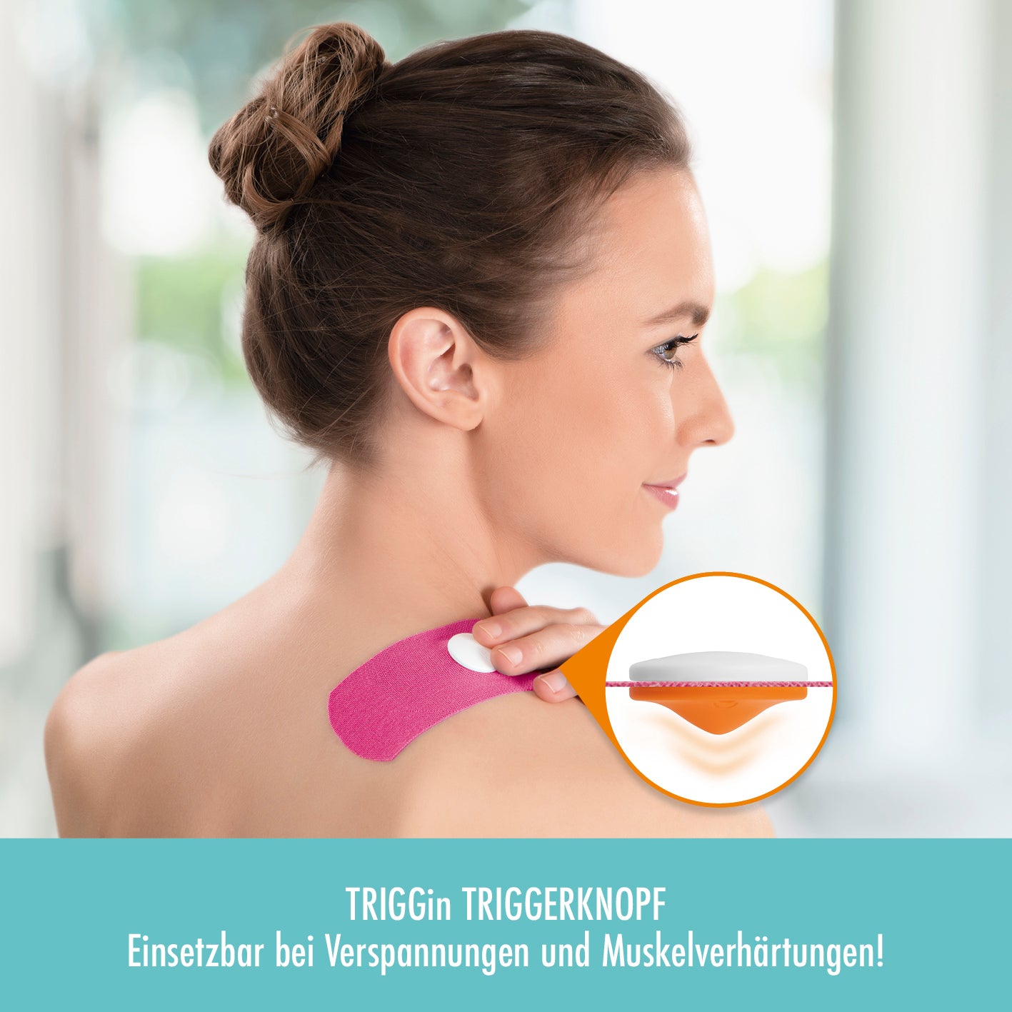 Triggerknopf mit pinkem Tape - 3er-Set