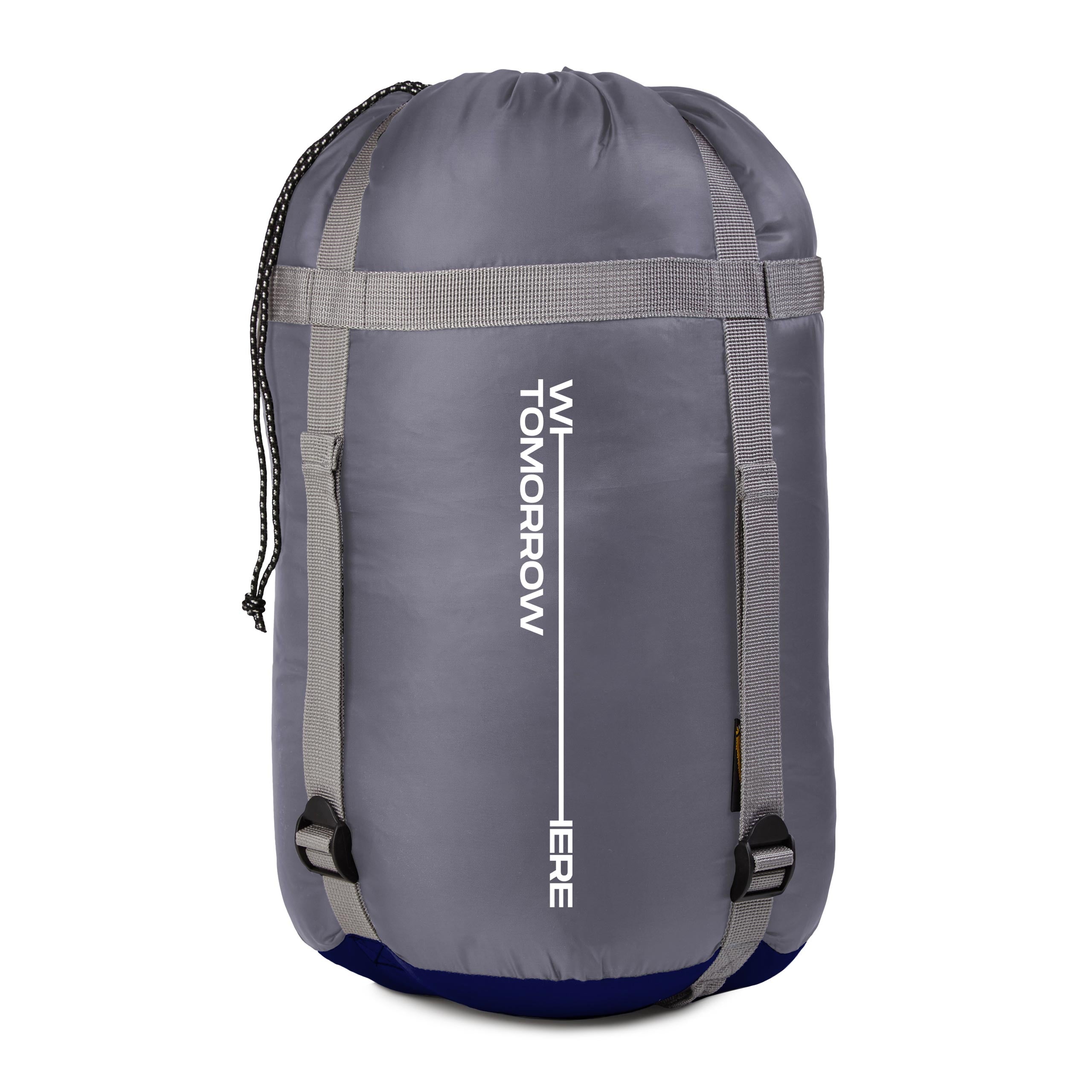 Camping Schlafsack Classic - Mumienschlafsack mit Tasche - 230 x 80 x 55 cm - Dunkelblau