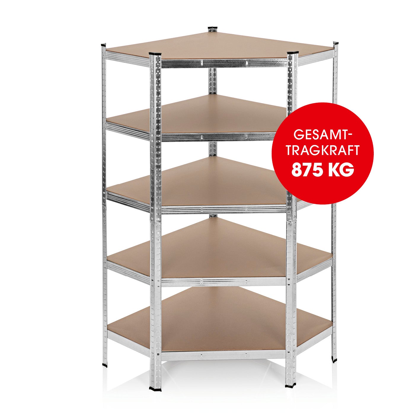 EASYmaxx Schwerlast-Eckregal & Werkbank - 180 x 90 x 40 cm - 875 kg Traglast, 175 kg pro Ebene