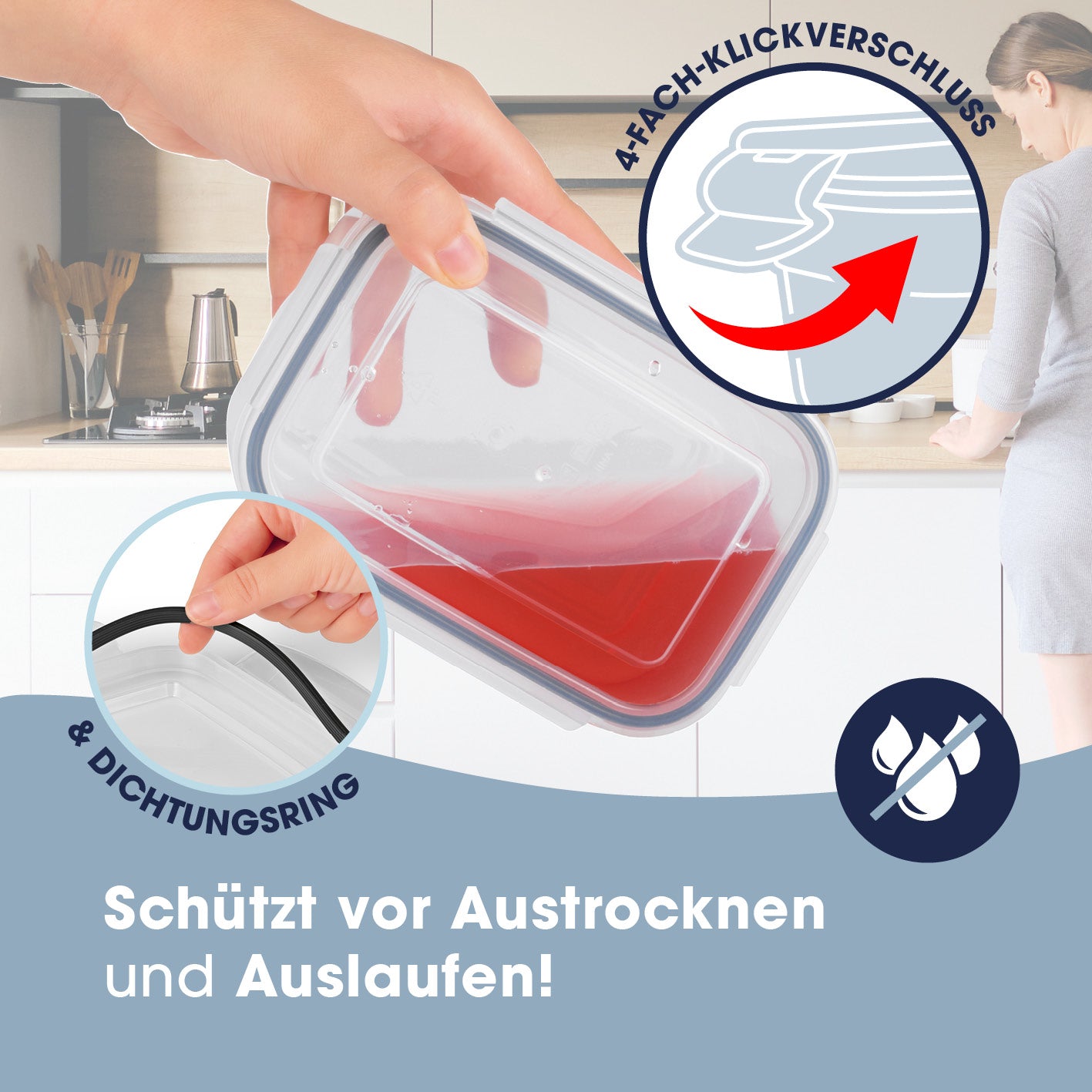 Frischhaltedosen für Kühlschrank mit Abtropfsieb