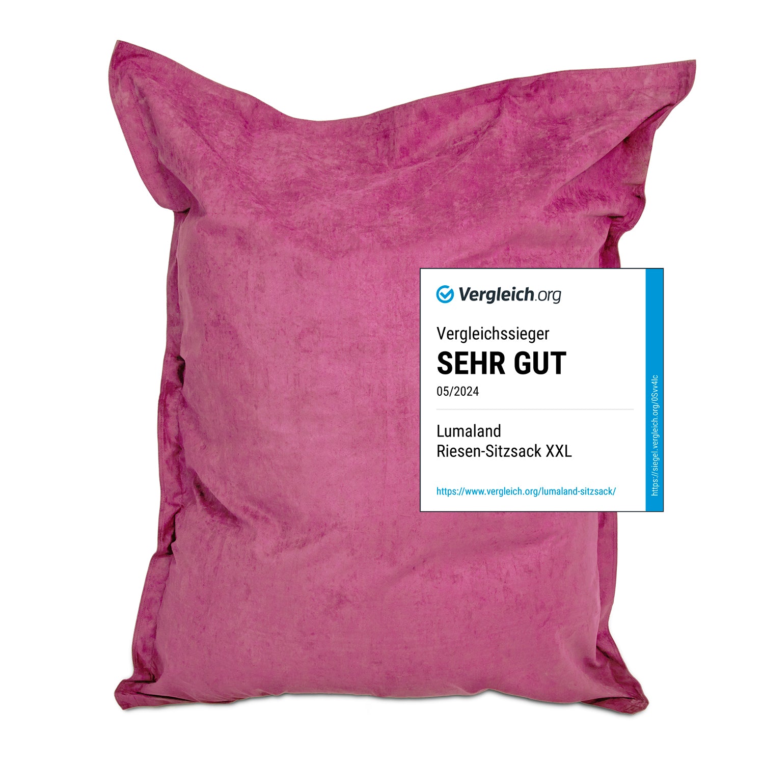 XXL Microvelours Sitzsack (380 L) - indoor - Pink