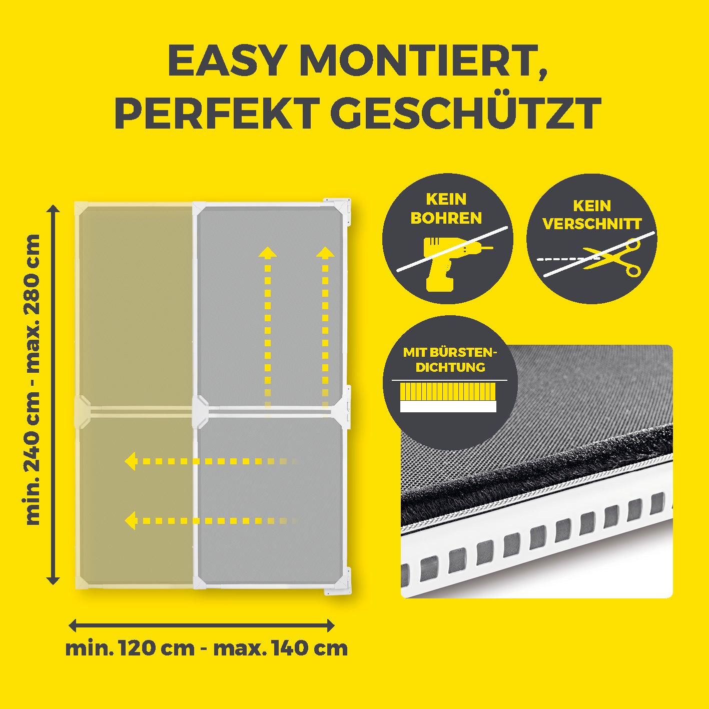 Teleskop-Insektenschutzgitter Schwingtür - Weiß