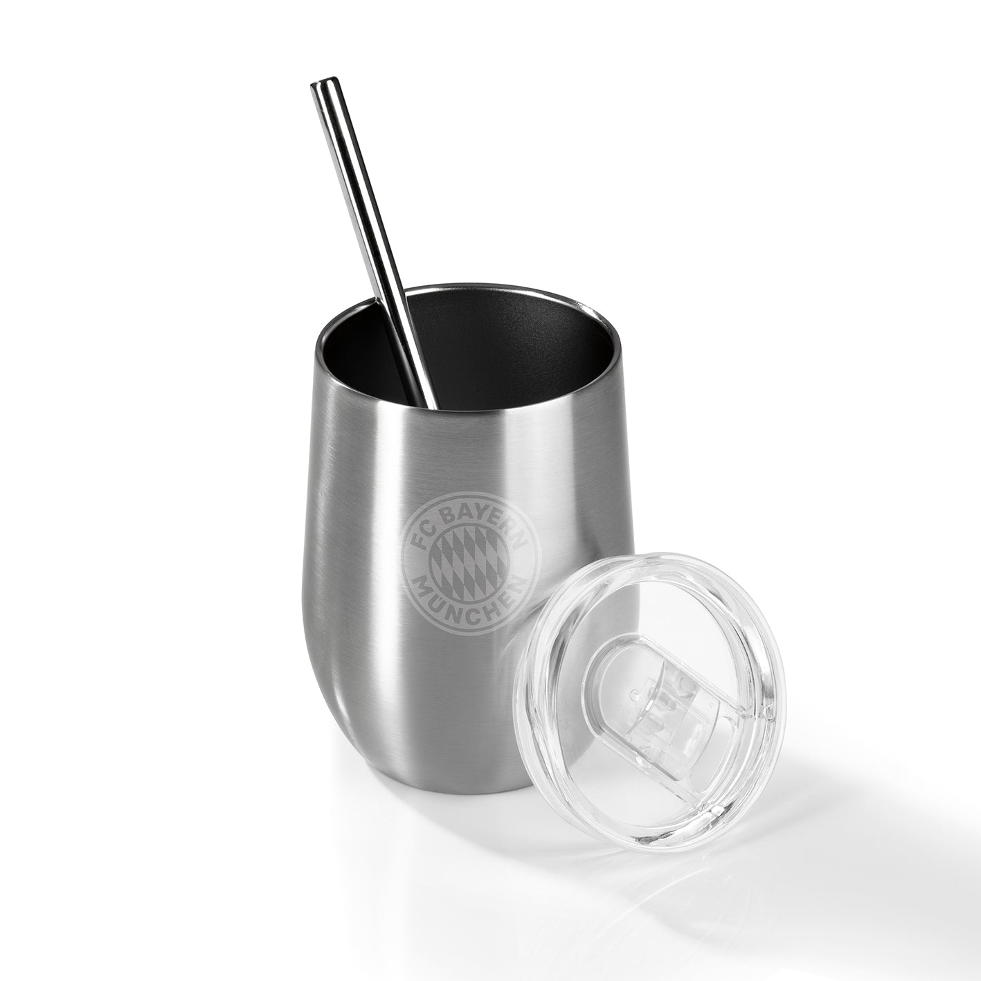 Edelstahl-Getränkebecher inkl. Trinkhalm - 350 ml - 4er-Set