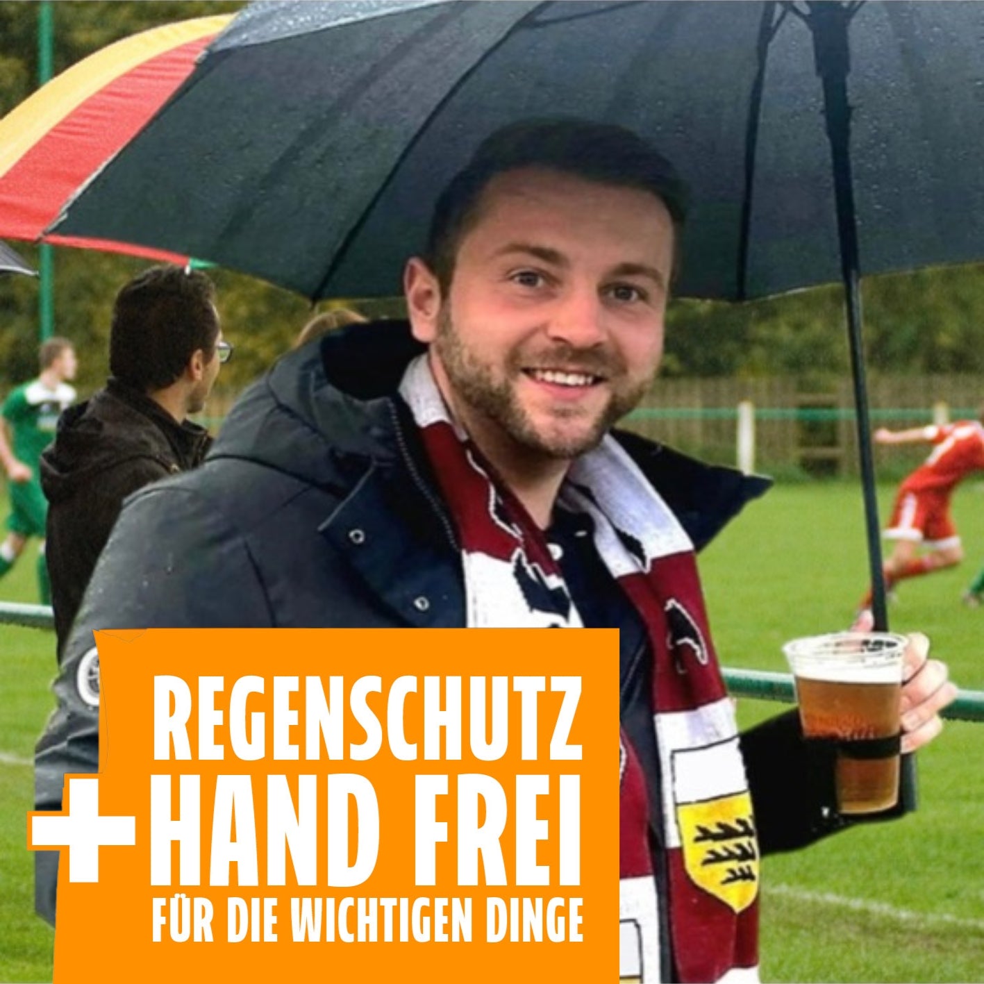 Regenschirm mit Getränkehalter - 2er-Set