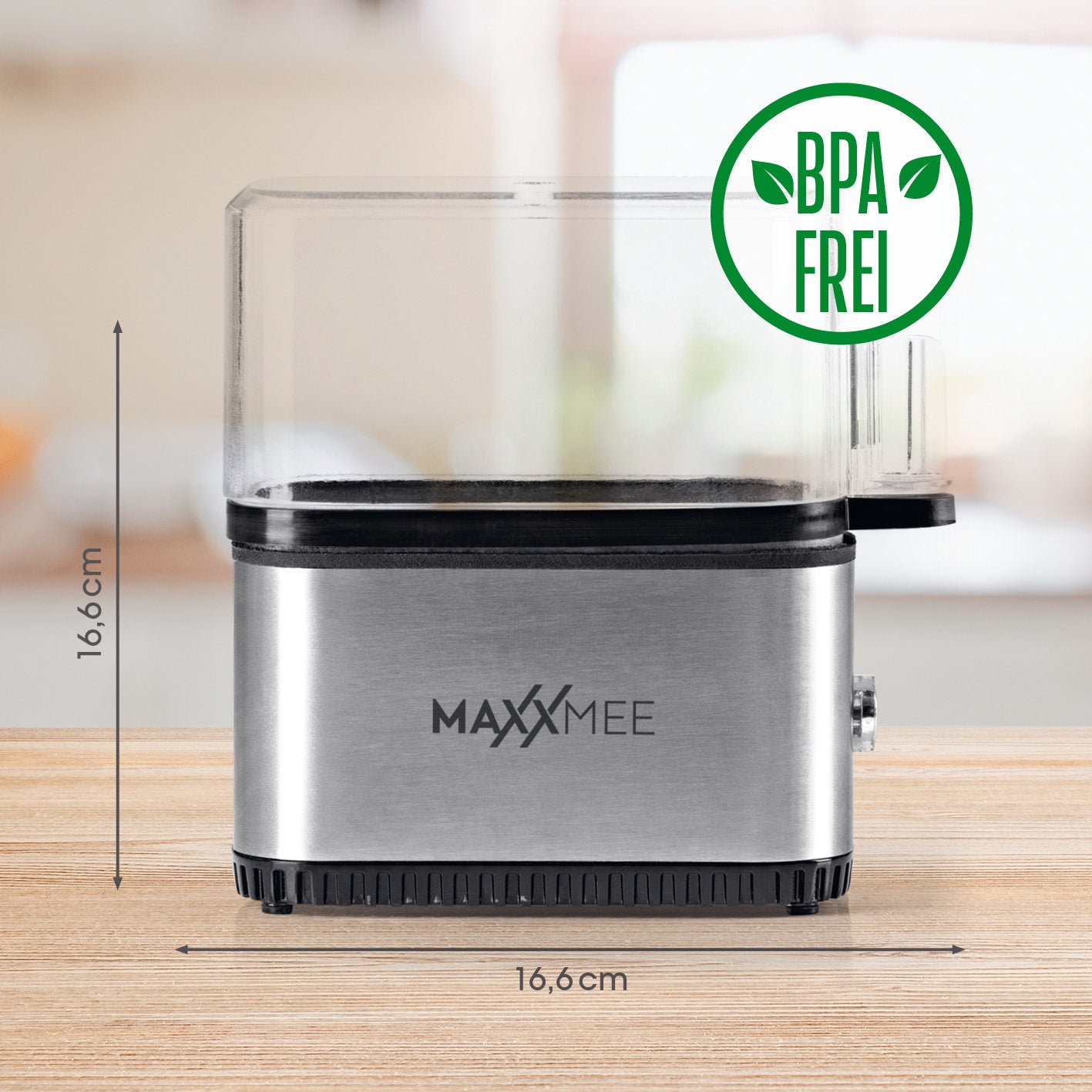Eierkocher Kompakt 2.0 von MAXXMEE mit BPA-freier Abdeckhaube, kompakte Größe und Platz für bis zu 2 Frühstückseier.