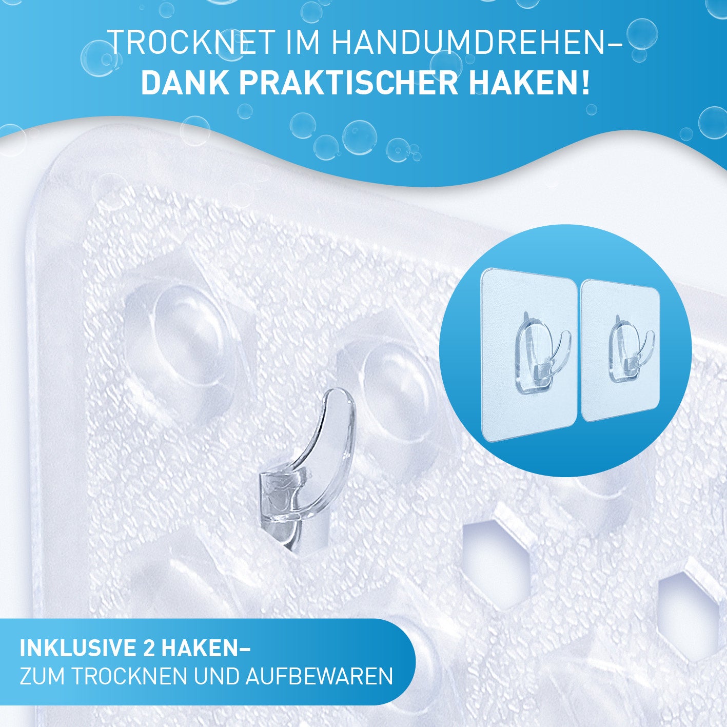 Badewannenmatte 88 x 40 cm – Transparent